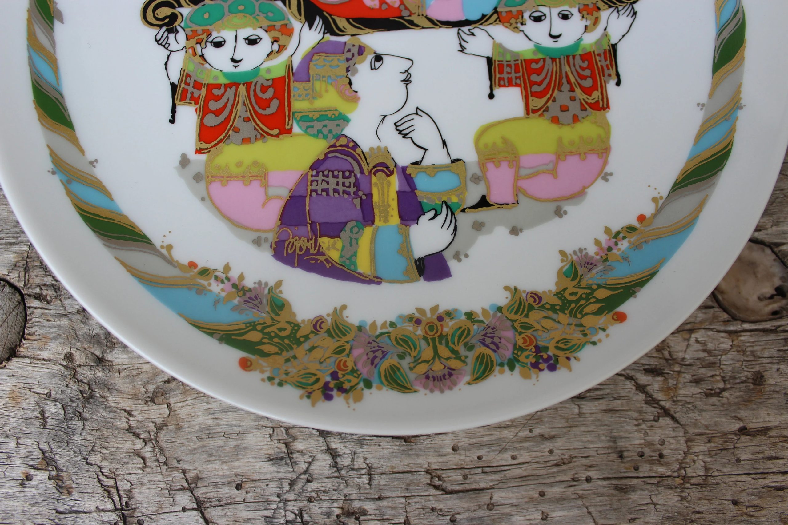 Folk Art Ceramic Plates with Unique Shapes - View 3
